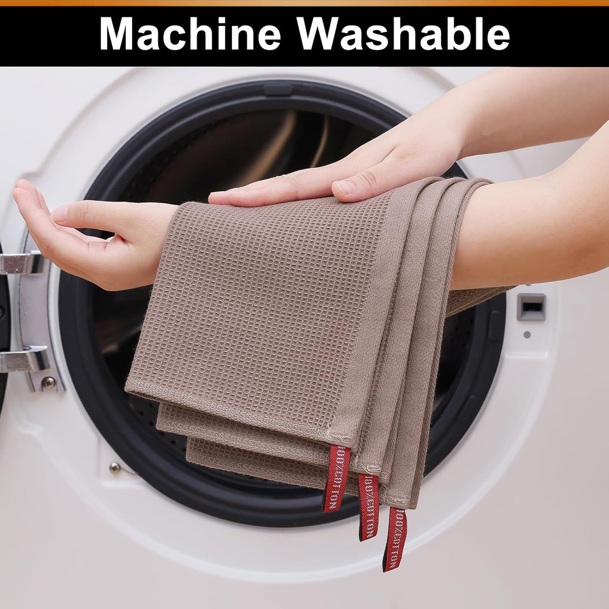 Homaxy 100% Cotton Waffle Weave Dish Cloths - 8 Pack Soft and Absorbent Dish Towels - 12 x 12