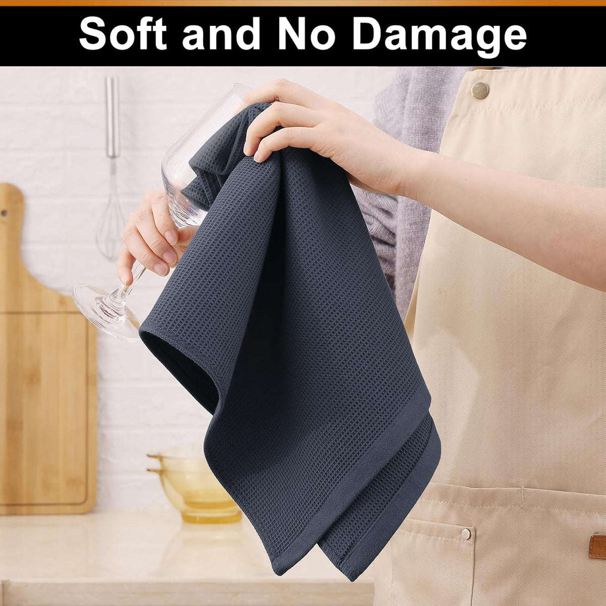 Homaxy 100% Cotton Waffle Weave Kitchen Towels - 4 Pack Soft and Absorbent Dish Towels - 16 x 26