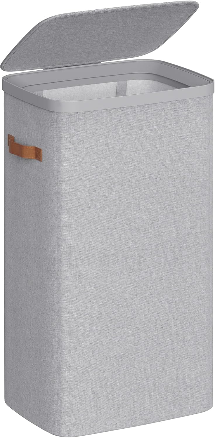 SONGMICS Laundry Basket, 26.4 Gal. Laundry Hamper, Easy Assembly, with Lid and Handles, Removable