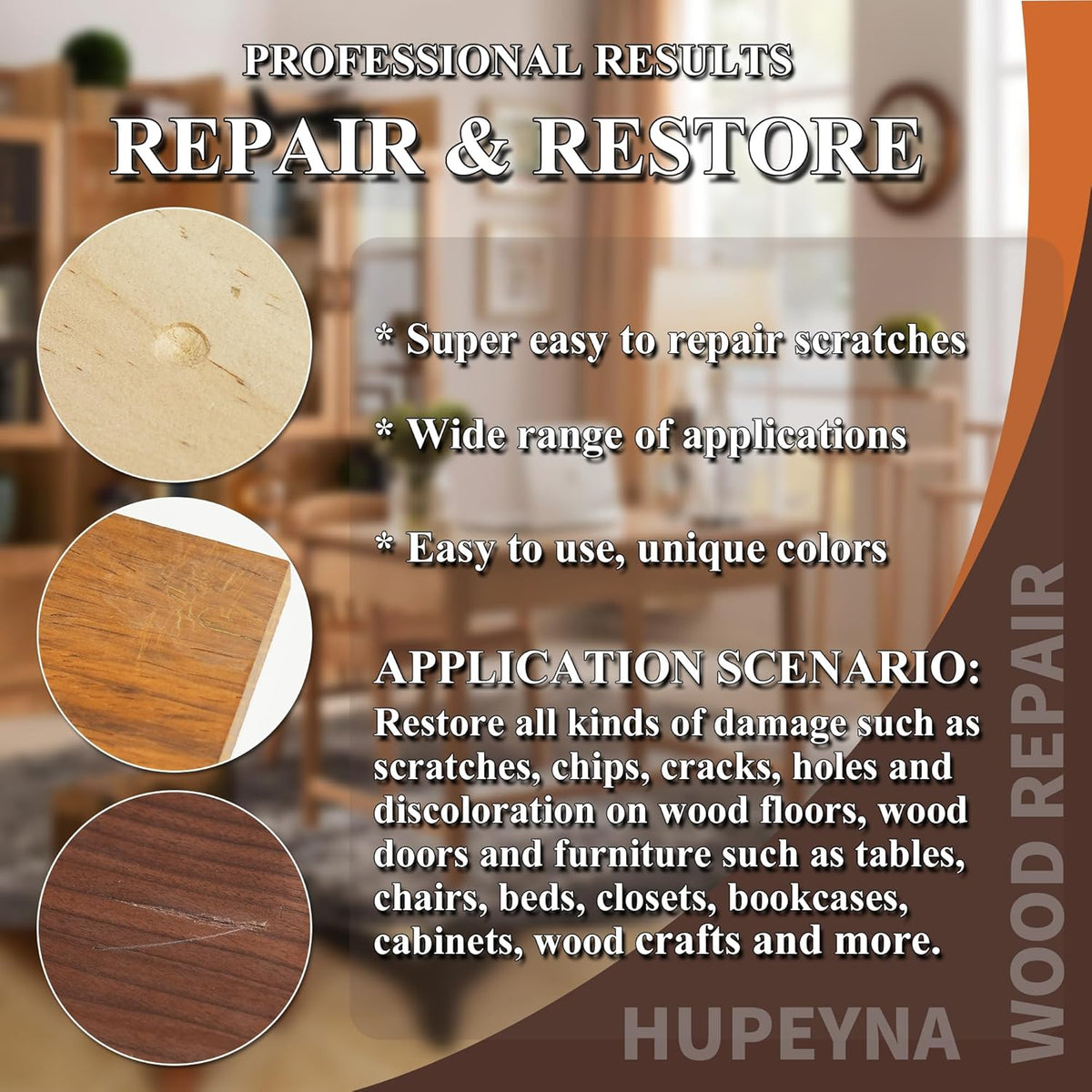 Wood Repair Kit, 12 Color Wood Fillers, Furniture Repair Kit, Repair Scratch, Cracks, Stains