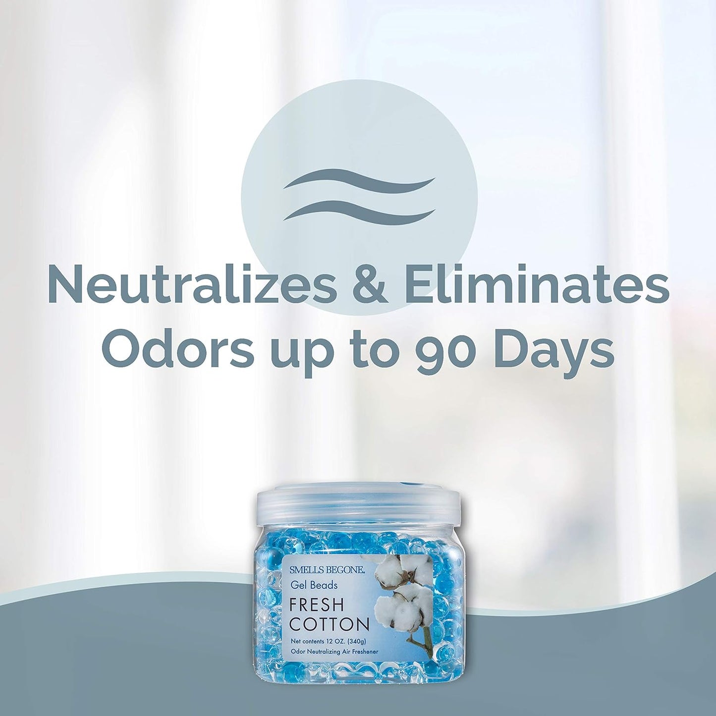 SMELLS BEGONE Odor Eliminator Gel Beads - Air Freshener - Eliminates Odor in Bathrooms, Cars