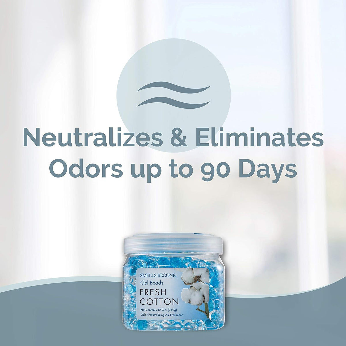 SMELLS BEGONE Odor Eliminator Gel Beads - Air Freshener - Eliminates Odor in Bathrooms, Cars