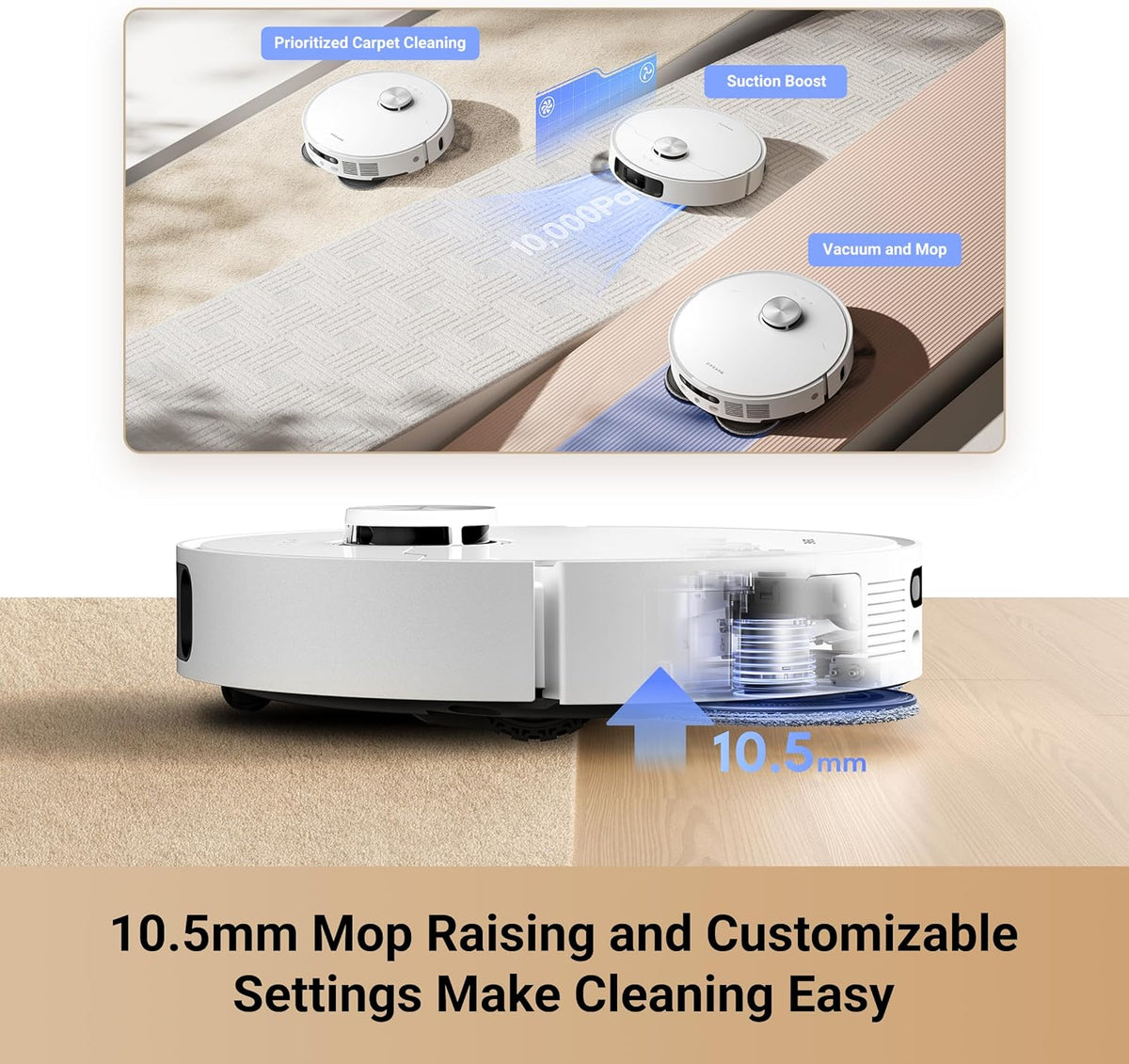DREAME L10s Ultra Gen 2 Robot Vacuum and Mop, 10,000Pa Suction, MopExtend Tech, All-in-One Base