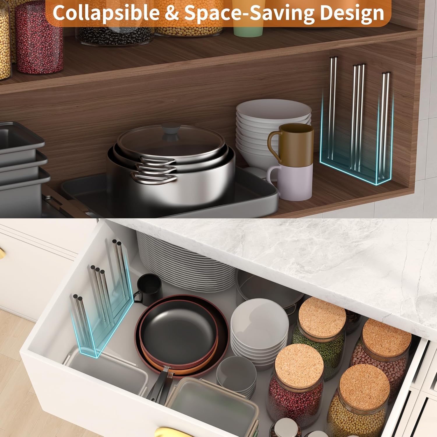Foldable Bottle Drying Rack, Baby Bottle Drying Rack, Collapsible Cup Draining Holder, Retractable
