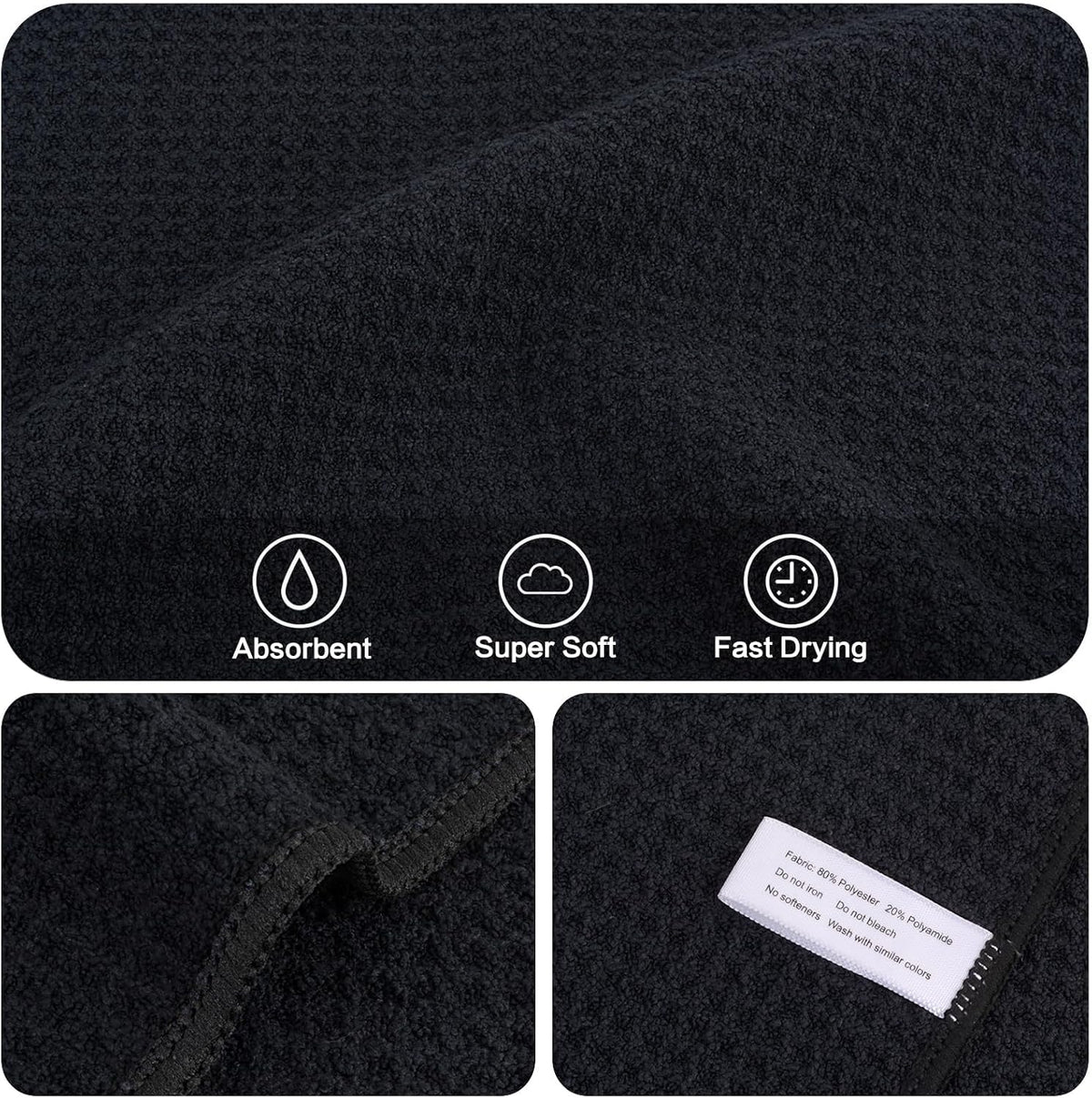 KinHwa Microfiber Dish Cloths Thick Waffle Weave Kitchen Dish Rags Ultra Absorbent Odor Free