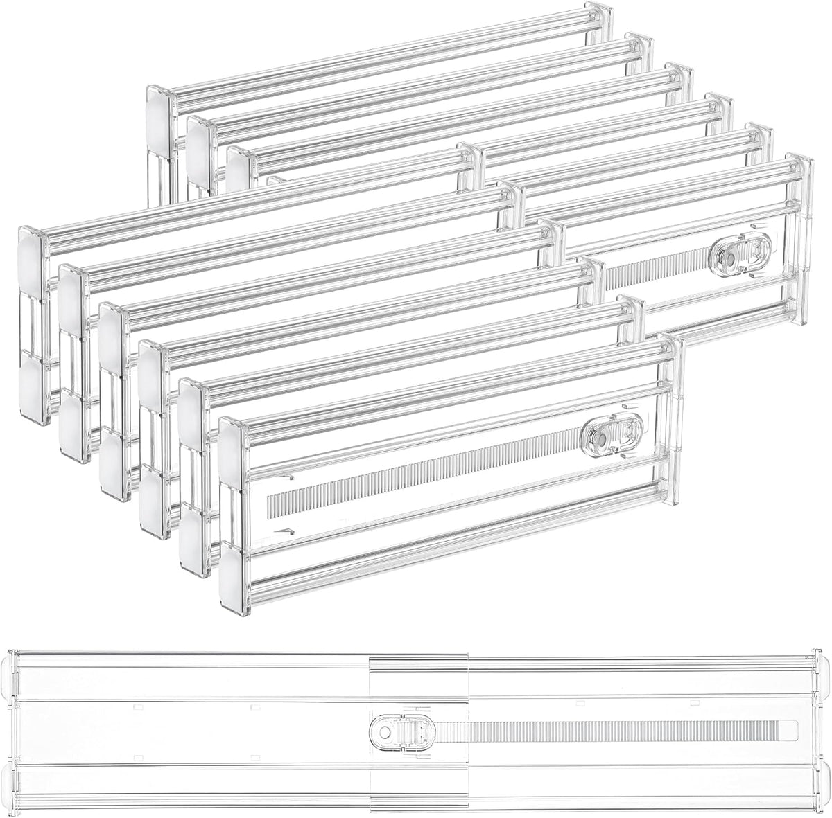 Vtopmart 12 Pack 4" Regular Upgrade Drawer Dividers for Clothes, 12.8"-22.3" Expandable Dresser
