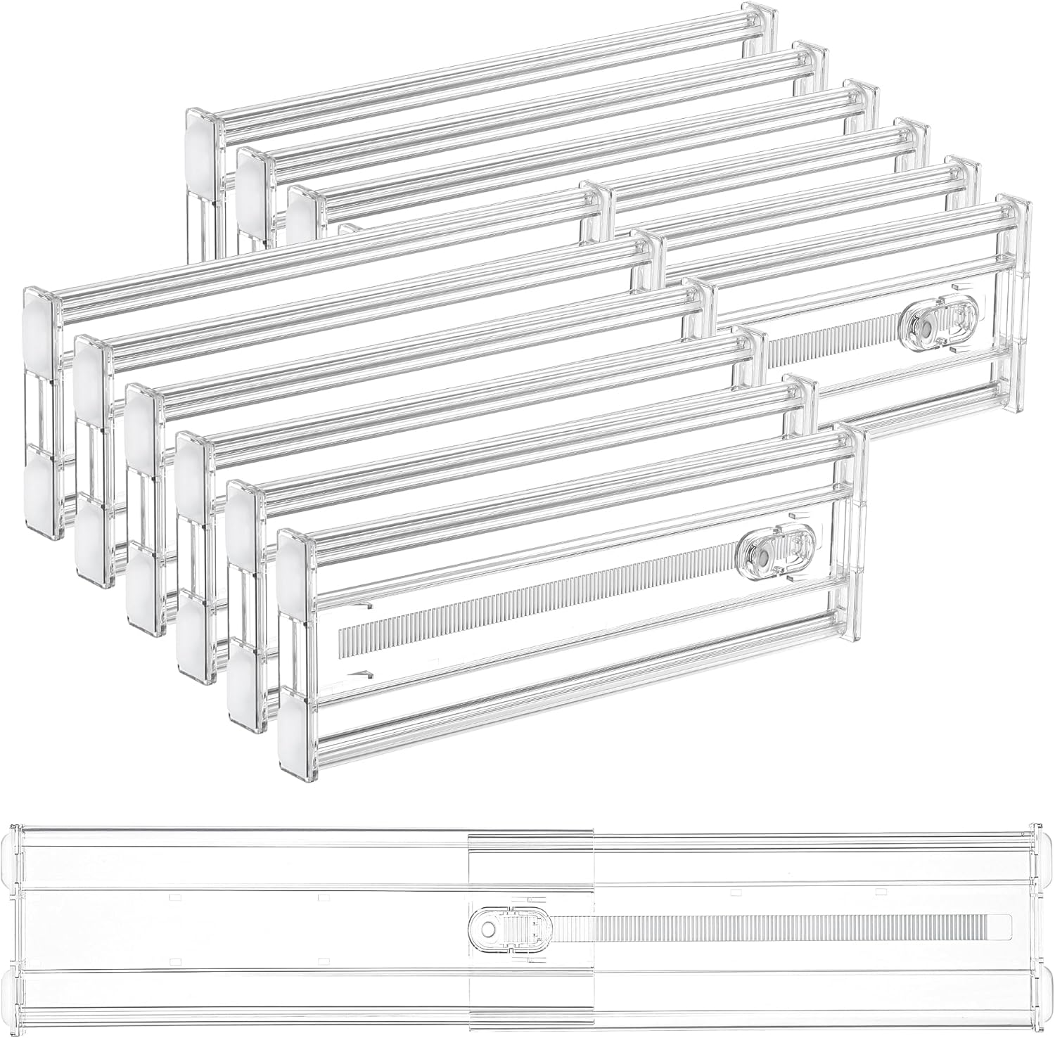 Vtopmart 12 Pack 4" Regular Upgrade Drawer Dividers for Clothes, 12.8"-22.3" Expandable Dresser