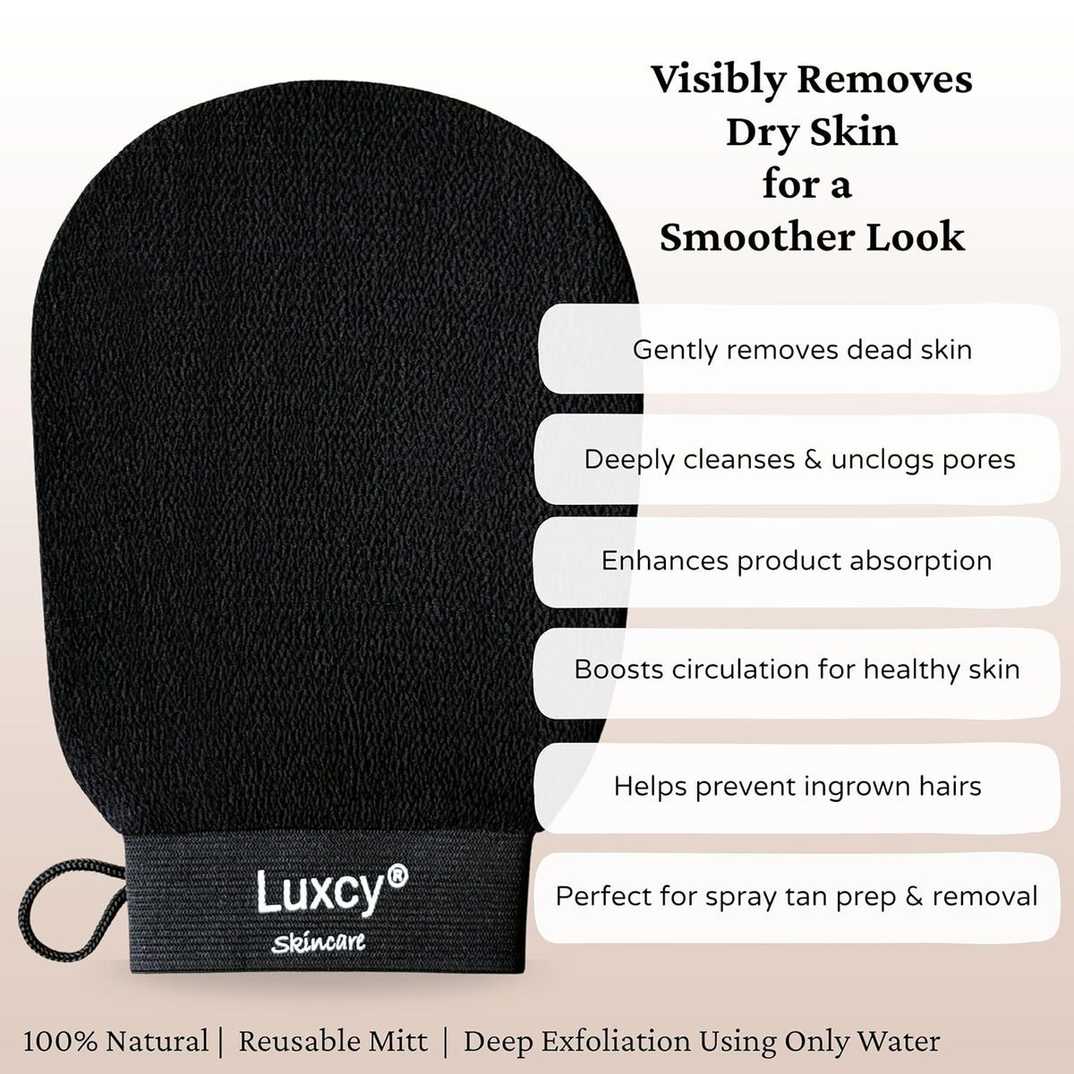 Premium Korean Exfoliating Mitt & Body Scrubber Glove, Viscose Fiber Dead Skin Remover for Smooth