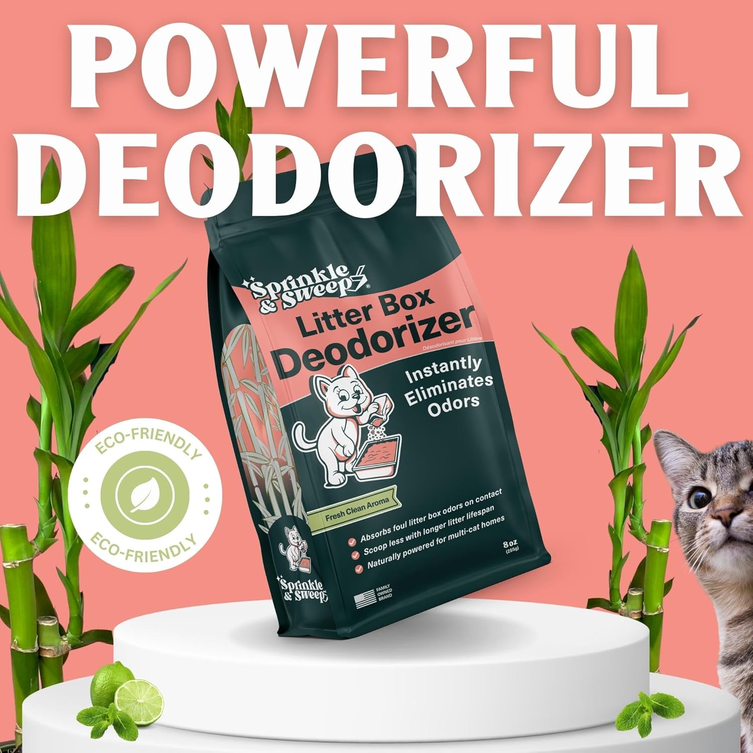 Litter Box Deodorizer | Cat Litter Deodorizer | Smell Control for Cats | Non-Toxic & Safe for