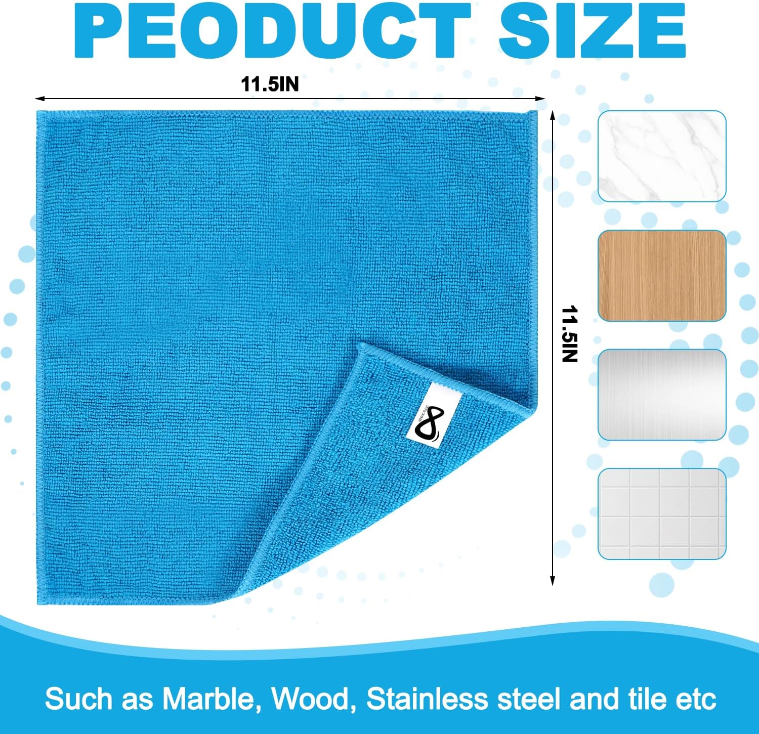 Microfiber Cleaning Cloths, 15 Pack Cleaning Rags, Wet and Dry Use Cleaning Towels, Highly