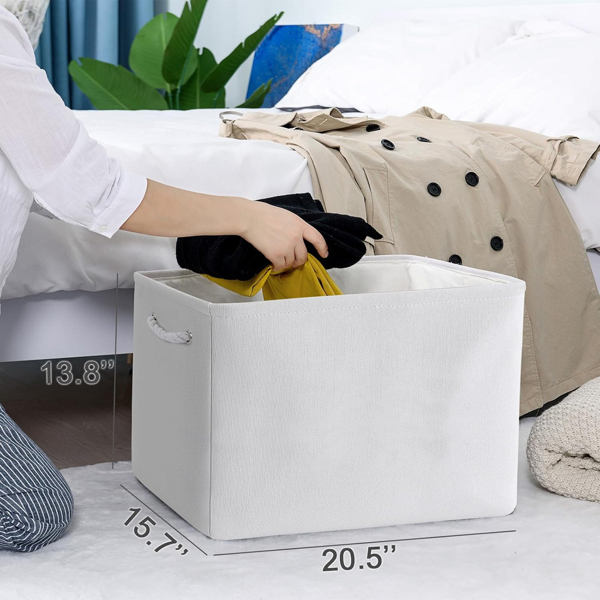 TheWarmHome Organization and Storage Basket for Shelves - Extra Jumbo 3 Pack 20.5x15.8x13.8 inch