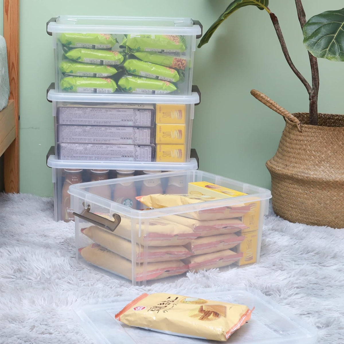 Citylife 6 Packs 17 QT Plastic Storage Bins with Lids Large Stackable Storage Containers for