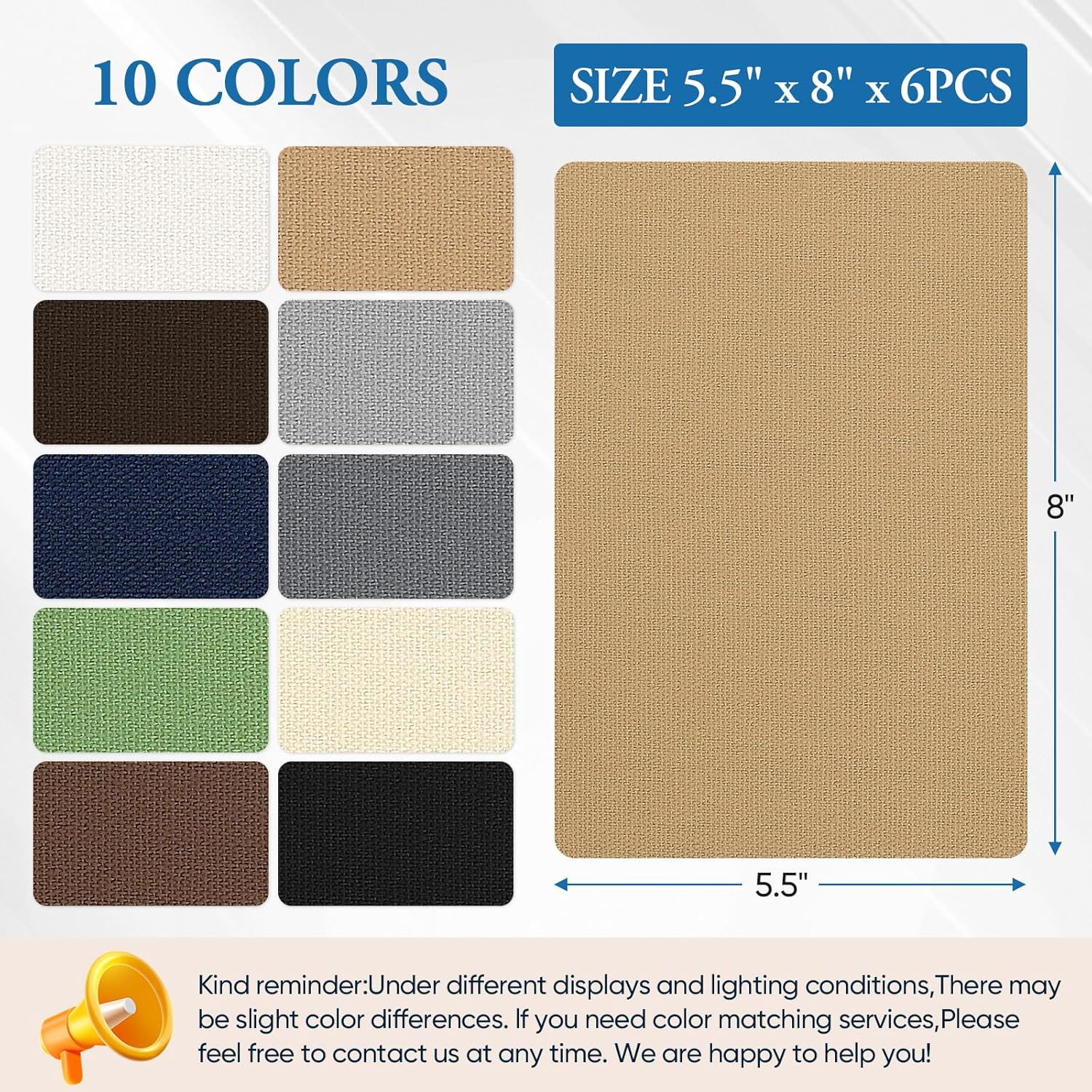 Canvas Repair Patch 5.5 x 8 Inches 6Pcs Self-Adhesive Waterproof Canvas Patch Kit for Repairing