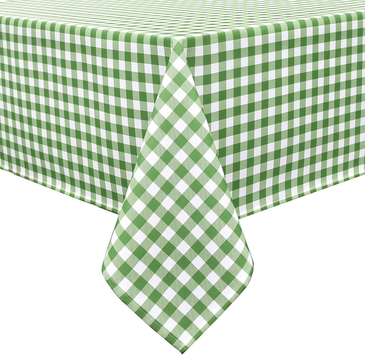 Classic Gingham Tablecloth Fabric - Oblong 58x120 Water Resistant Chequered Pattern Table Cloth for