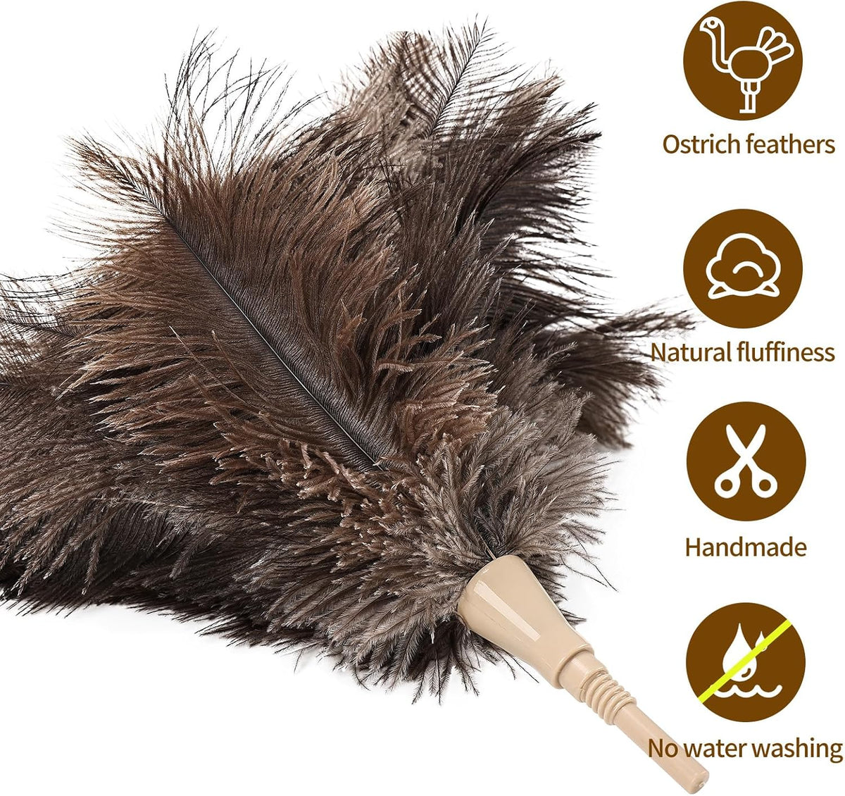 Extendable Cleaning Duster 94 Inch - Long Telescoping Ostrich Feather Dusters with Stainless Steel