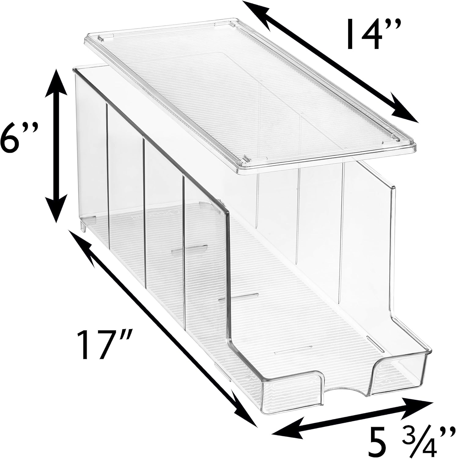 ClearSpace Soda Can Organizer & Soda Can Dispenser for Refrigerator - Fridge Organizer & Stackable