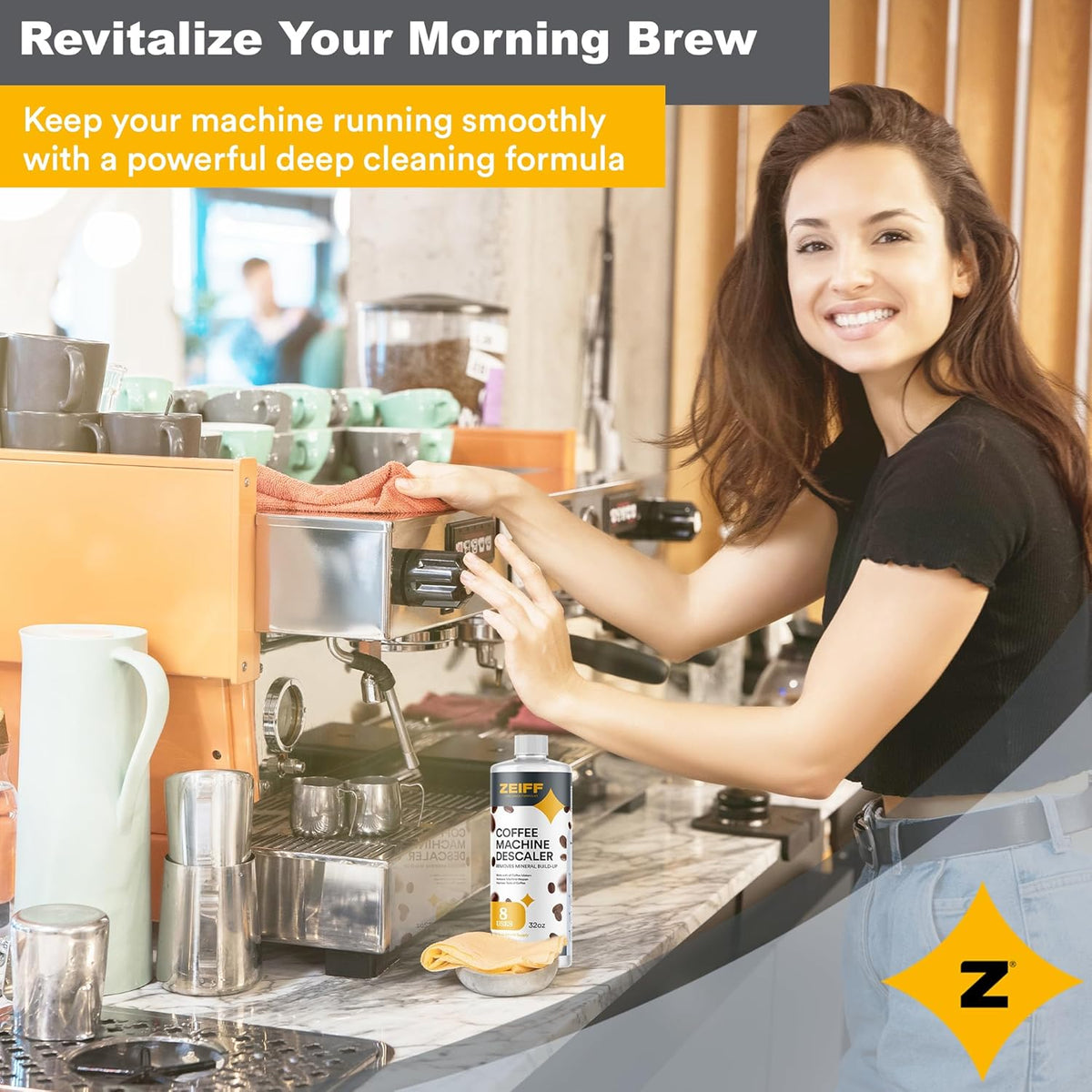 Coffee Machine Descaler - 32oz (8 Uses) - Compatible with Nespresso, Breville, Delonghi, Keurig