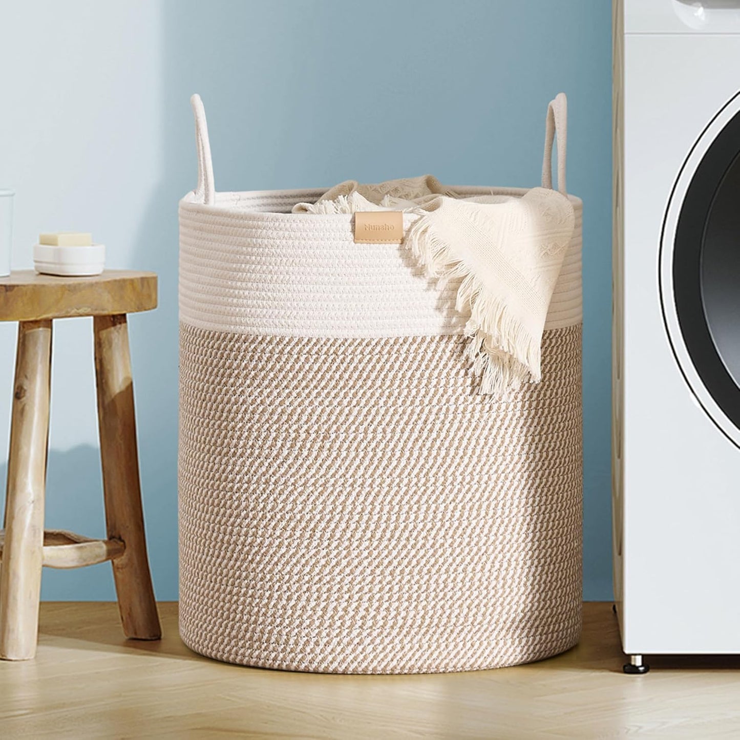 80L Laundry Hamper Basket,Baby Nursery Woven Storage Basket for Toys