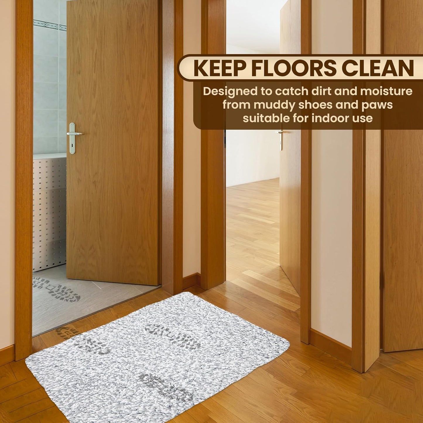 Premium Microfiber Indoor Door Mat – 32"x48" Washable Entry Mat, Non-Slip, Waterproof Backing