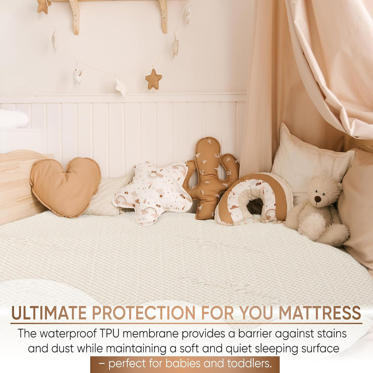 Crib Luxury Organic Cotton Mattress Protector - Skin Friendly, Waterproof, Breathable & Absorbent