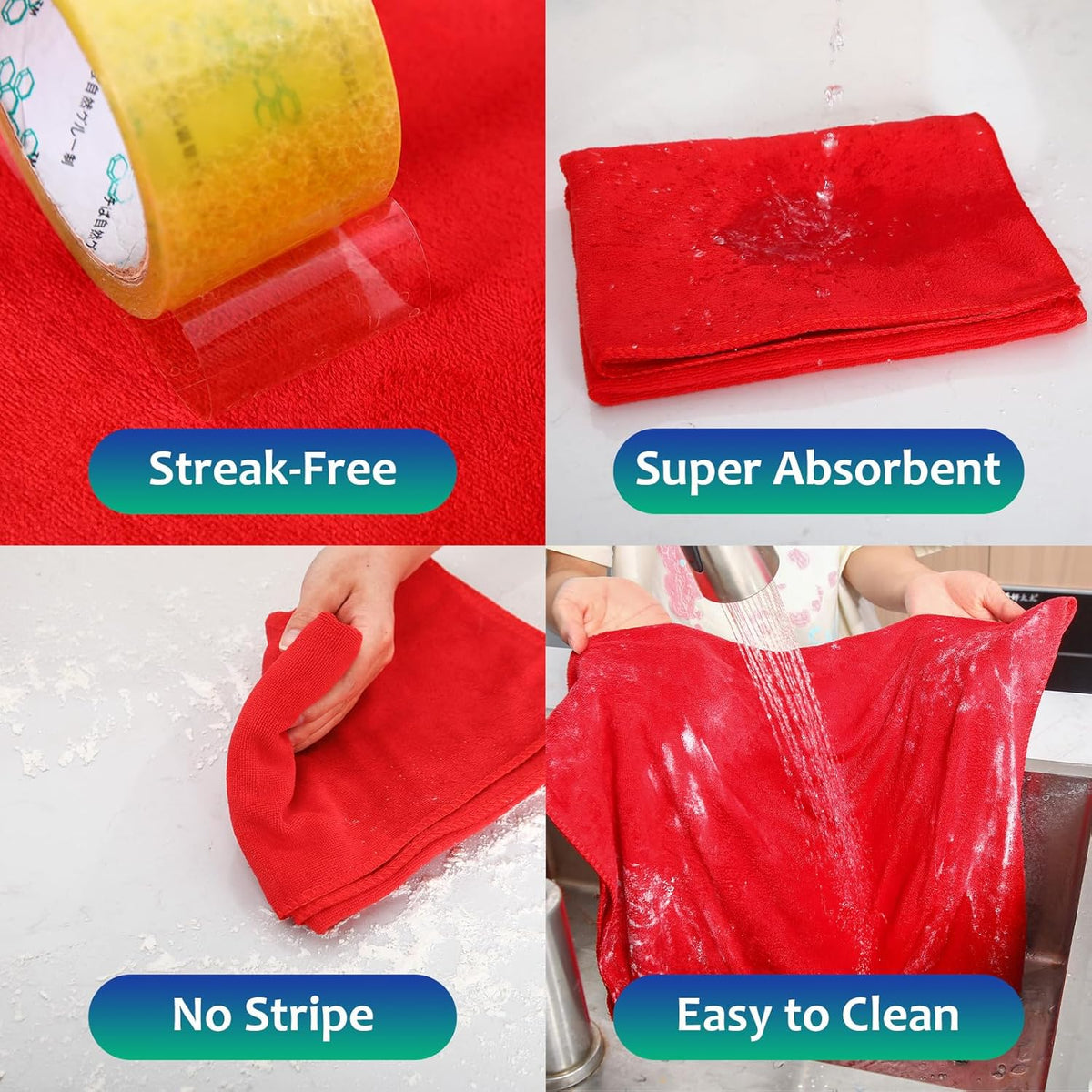 Newwiee 3 Pcs Extra Large Microfiber Cleaning Cloth 30" x 20" Washable Reusable Microfiber Towel