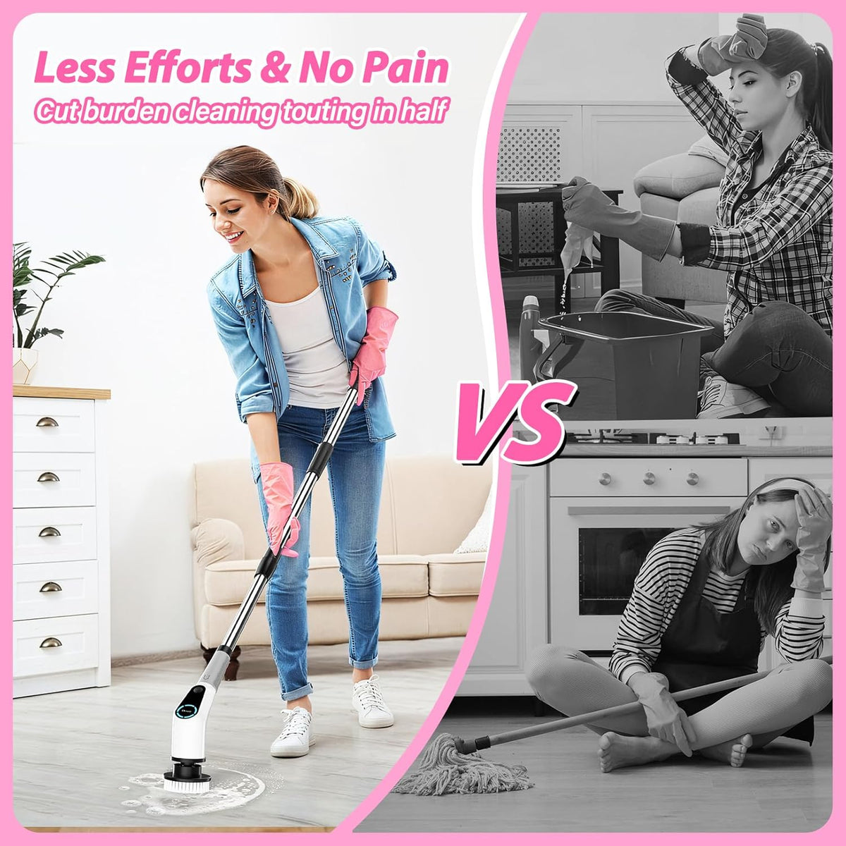 Dovety Electric Spin Scrubber, Cordless Cleaning Brush, Shower Scrubber with 8 Replaceable Brush