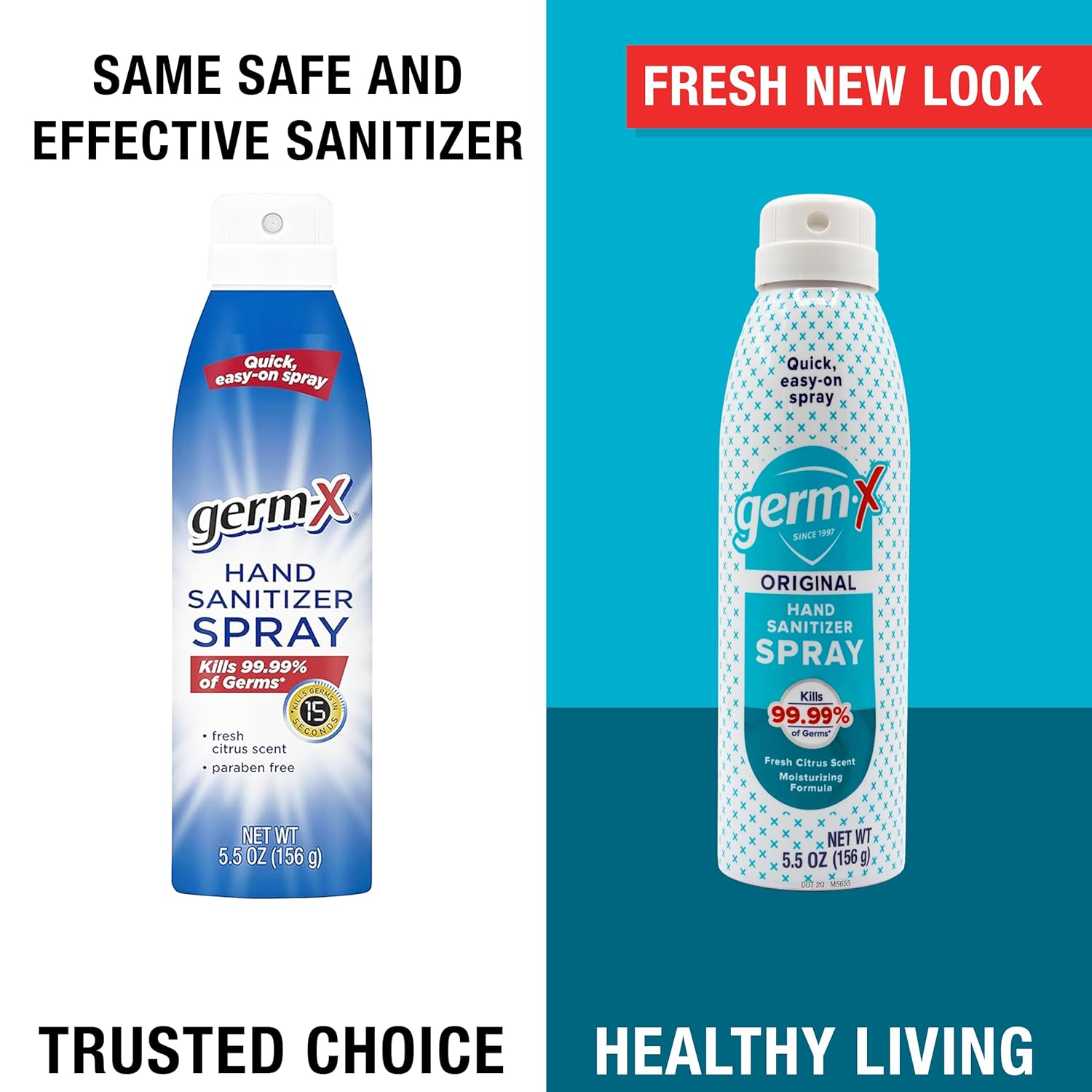 Germ-X Hand Sanitizer Spray, Non-Drying & Moisturizing with Vitamin E, Instant and No Rinse