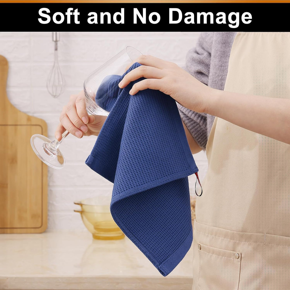 Homaxy 100% Cotton Waffle Weave Dish Cloths - 12 Pack Soft and Absorbent Dish Towels - 12 x 12