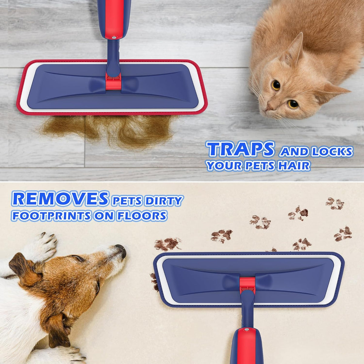 Wet Dust Mops for Hardwood Floor Cleaning - MEXERRIS Spray Mops with 4X Reusable Washable Pads 2X