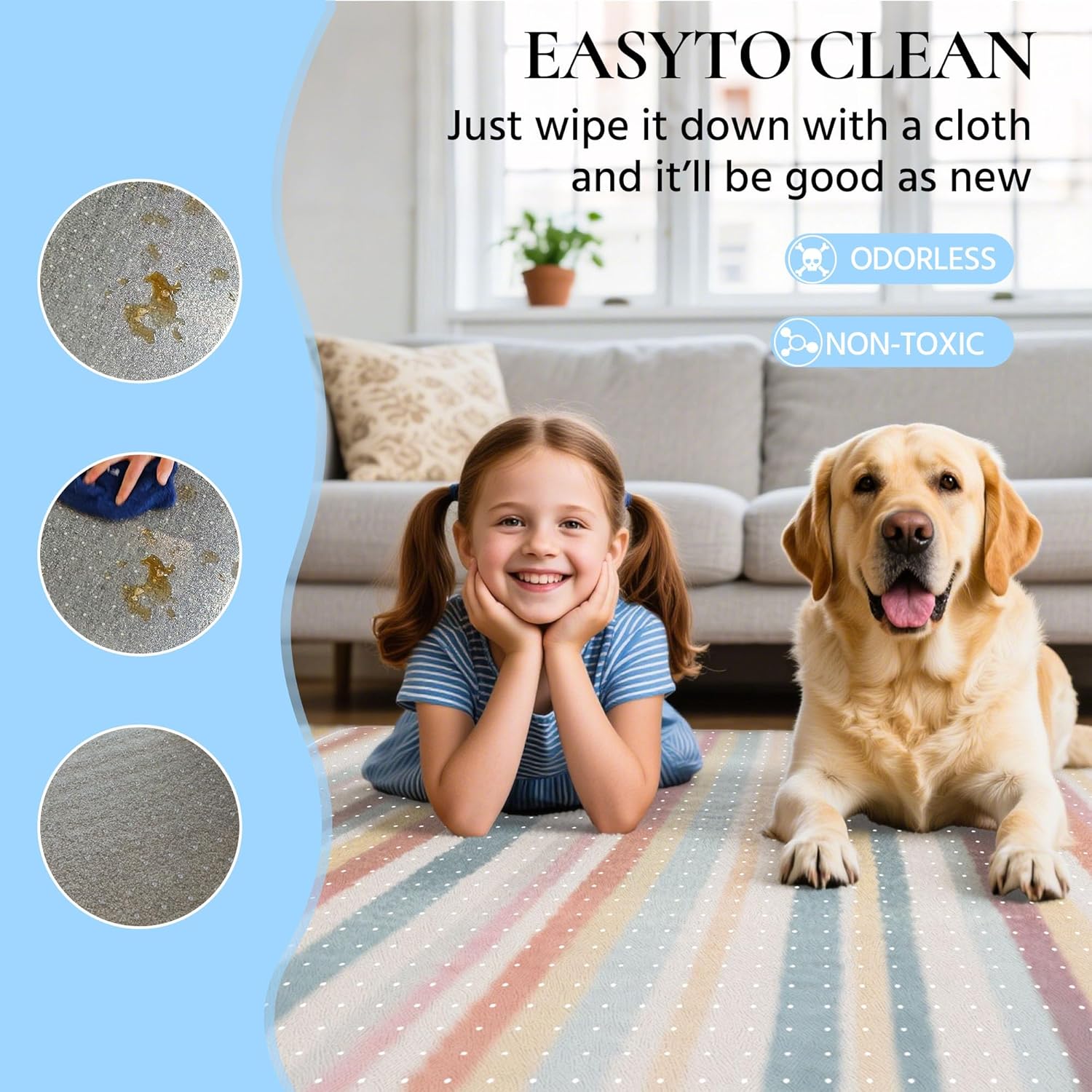 Office Chair Mat for Low Pile Carpet, 48” x 36” Transparent Office Desk Chair Mat for Carpeted