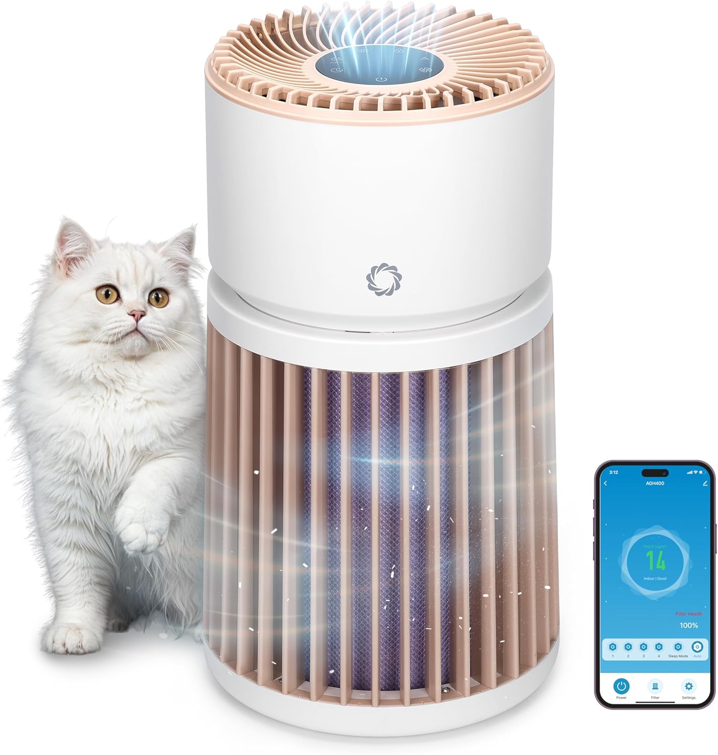Airthereal Pet Air Purifier for Large Room up to 3500sq.ft - Odor Eliminate H13 Purple Filter - Air