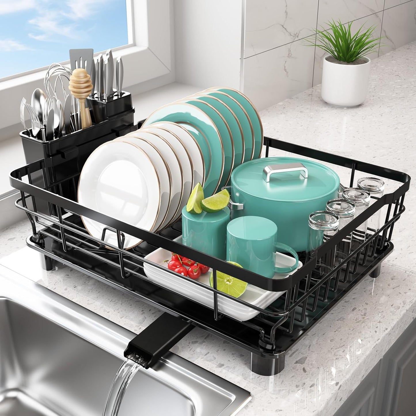 Dish Drying Rack - Space Saving Dish Rack - Dish Racks for Kitchen Counter with