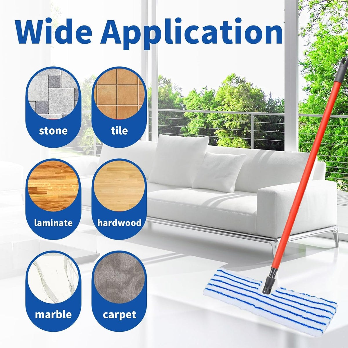 4 Pack Microfiber Mop Pads for O Cedar Mop Replace Head, Flip Mop Refills Compatible with O-Cedar