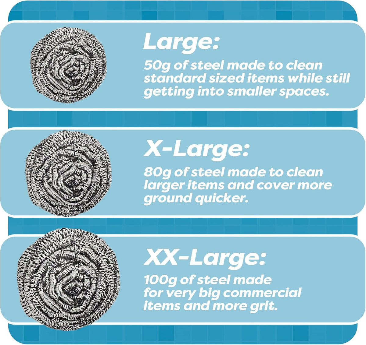 12 Pack Stainless Steel Scourers by Scrub It – Steel Wool Scrubber Pad Used for Dishes, Pots, Pans