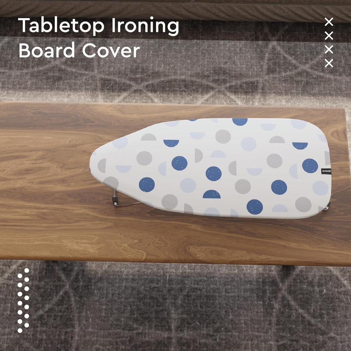 Encasa XO Ironing Board Cover and Pad 28"x12" - Thick 3mm Felt Padding, Drawstring Tightening &