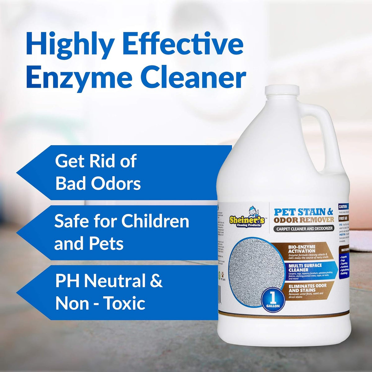 Sheiner's Pet Urine Enzyme Cleaner & Urine Odor Eliminator, Advanced Cleaning Bio-Enzyme Cleaner