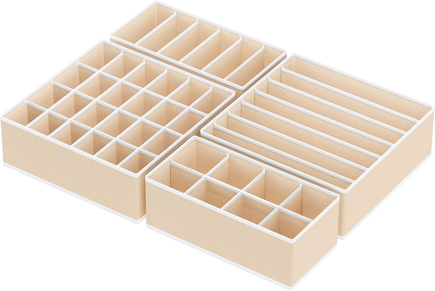 Simple Houseware 4-Pack Drawer Organizer Set - Closet Dividers for Underwear, Socks, Bras, Scarves