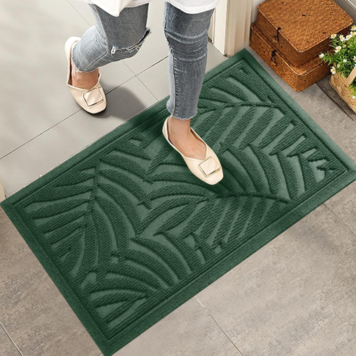 Front Door Mat, Absorbent Resist Dirt Welcome Door Mat Indoor Outdoor, Waterproof Doormat, Sturdy