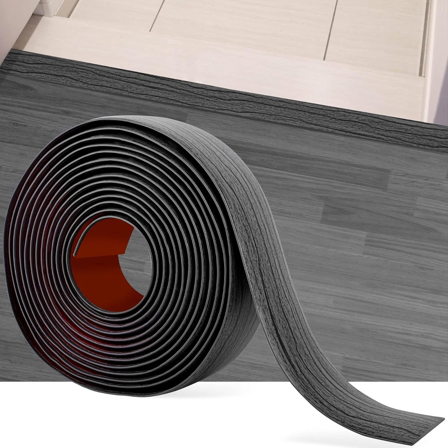 16.4Ft Floor Transition Strip Self Adhesive Vinyl Cover Floor Strip Flat Divider Transition Strip
