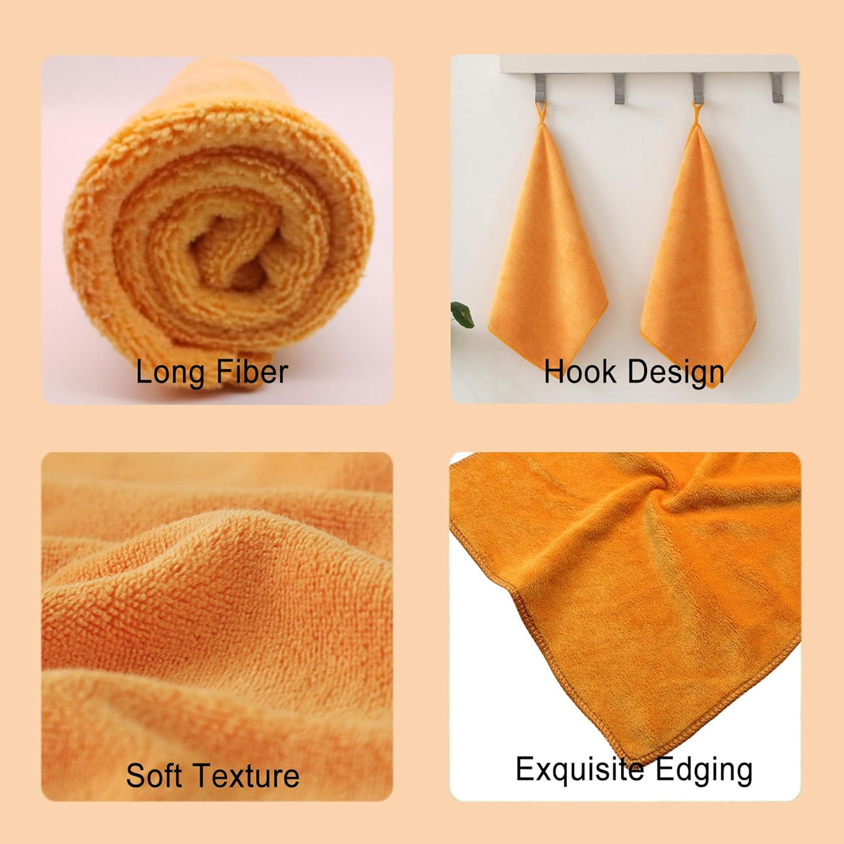 Microfiber Cloth 6Pack Cleaning Rags Absorbant Lint Free Cloth for House, Kitchen, Car, Glass