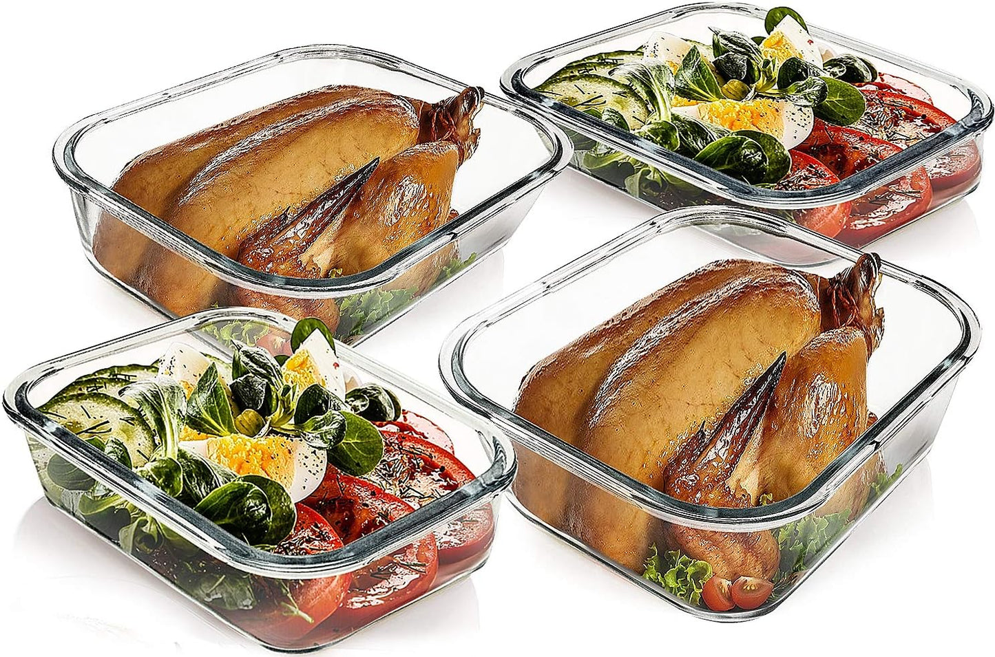 M MCIRCO [80 oz & 36 oz Extra Large Glass Food Storage/Baking Containers Set with Lids, 2 Pack 80