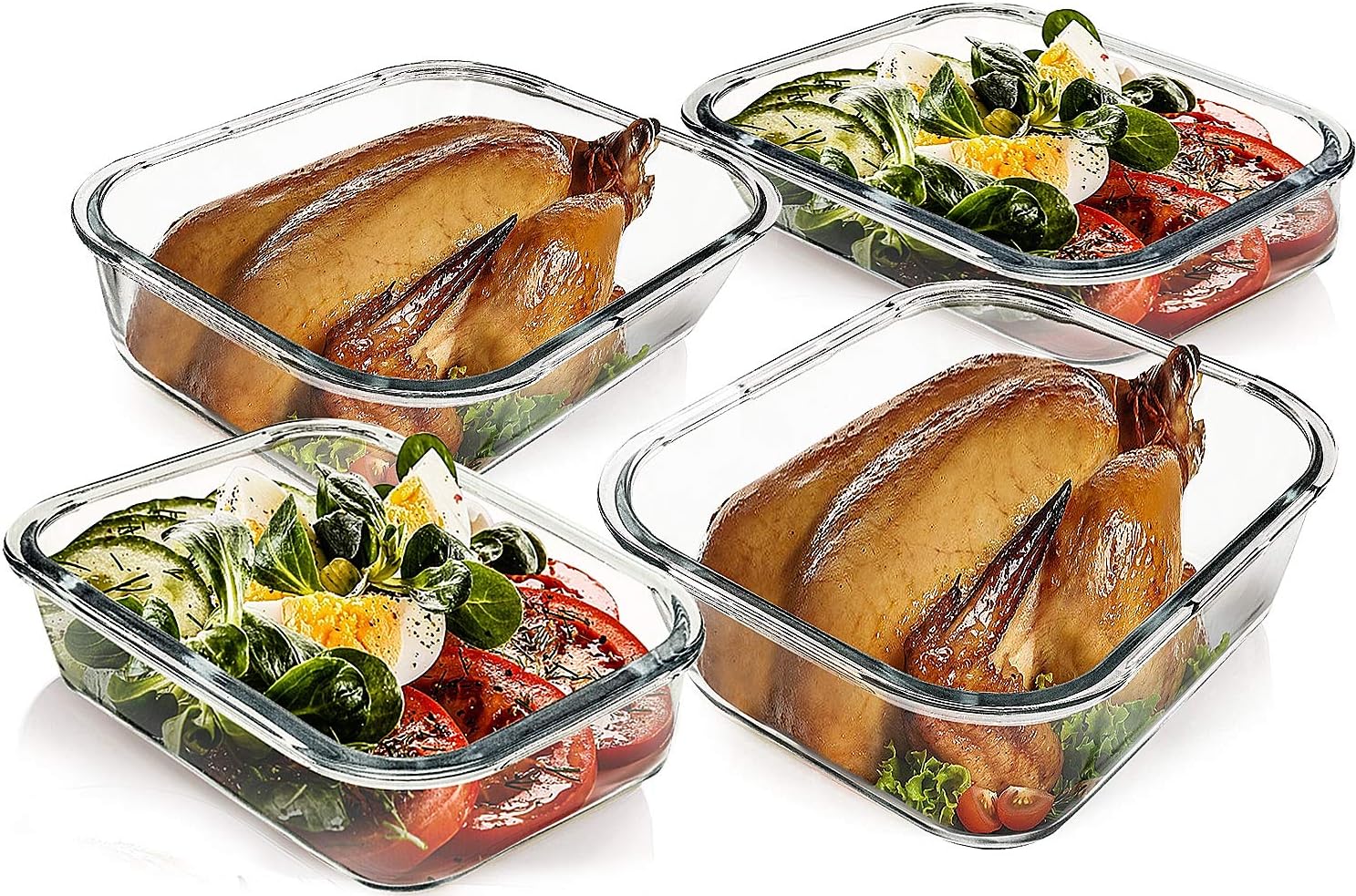 M MCIRCO [80 oz & 36 oz Extra Large Glass Food Storage/Baking Containers Set with Lids, 2 Pack 80