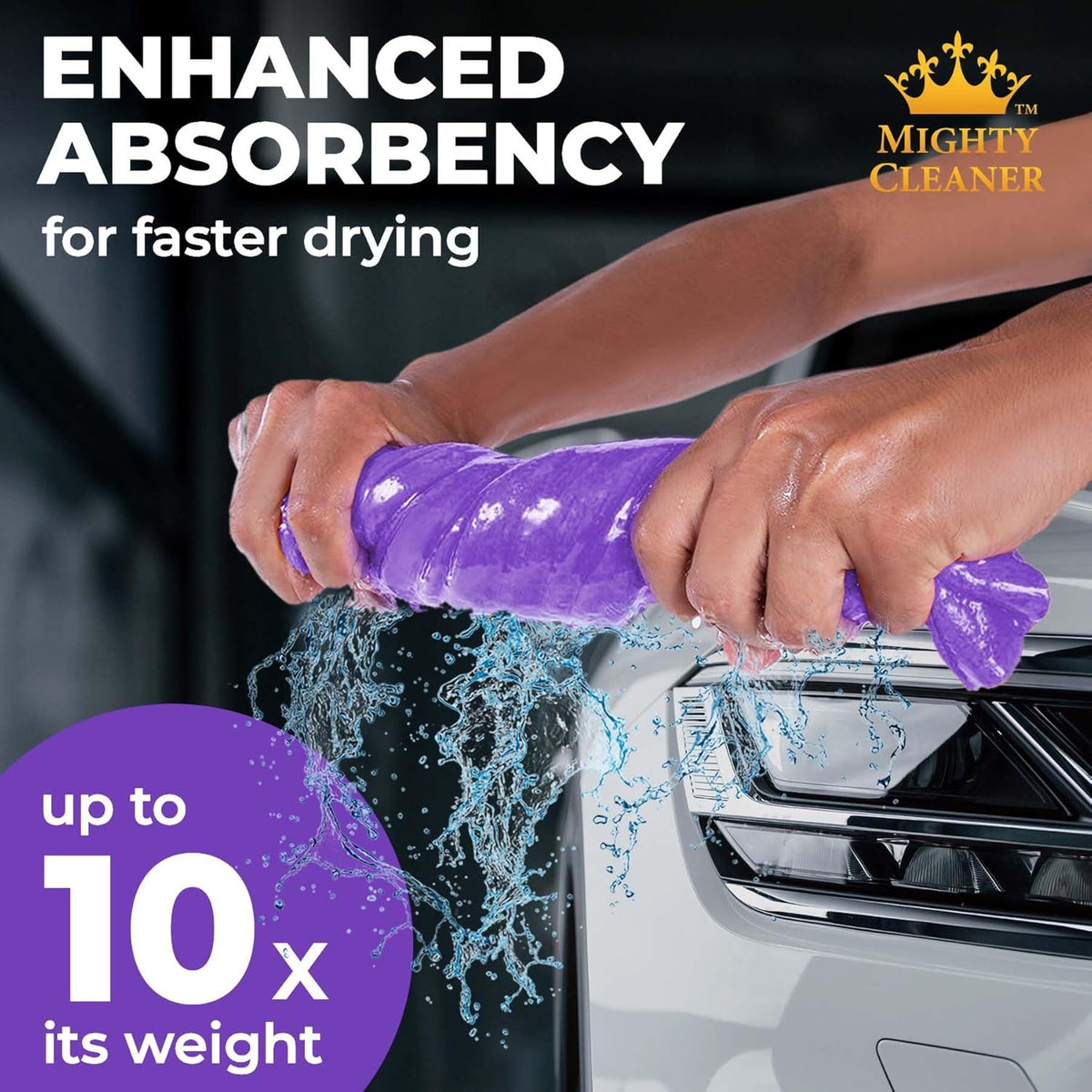 Premium XL Shammy Towel for Car - 34”x25” - Super Absorbent Chamois Cloth - Spots & Scratch-Free