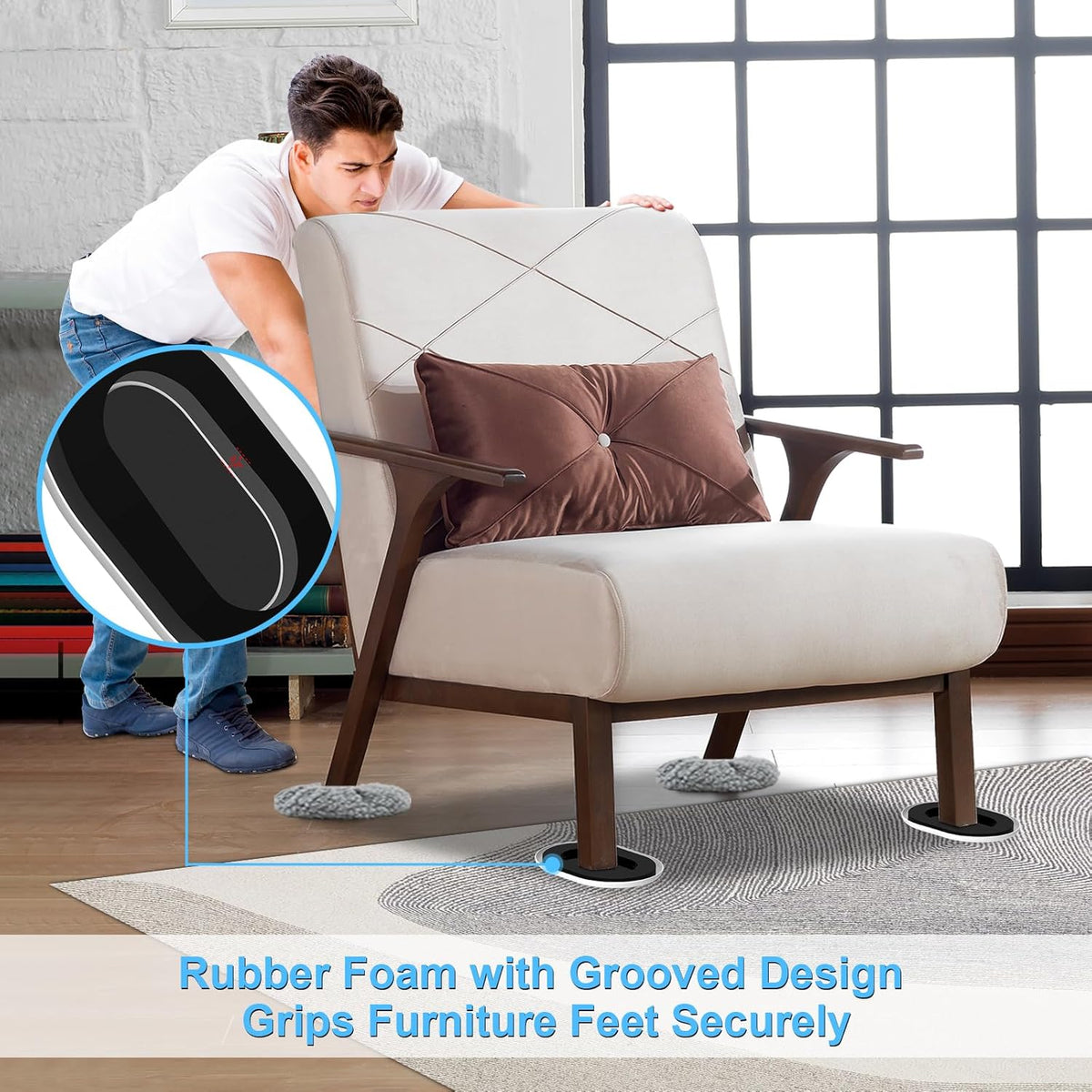 New Upgrade Furniture Movers Sliders, 8+8 Pack 5.8 * 4.3" Multi-Surface Furniture Sliders with