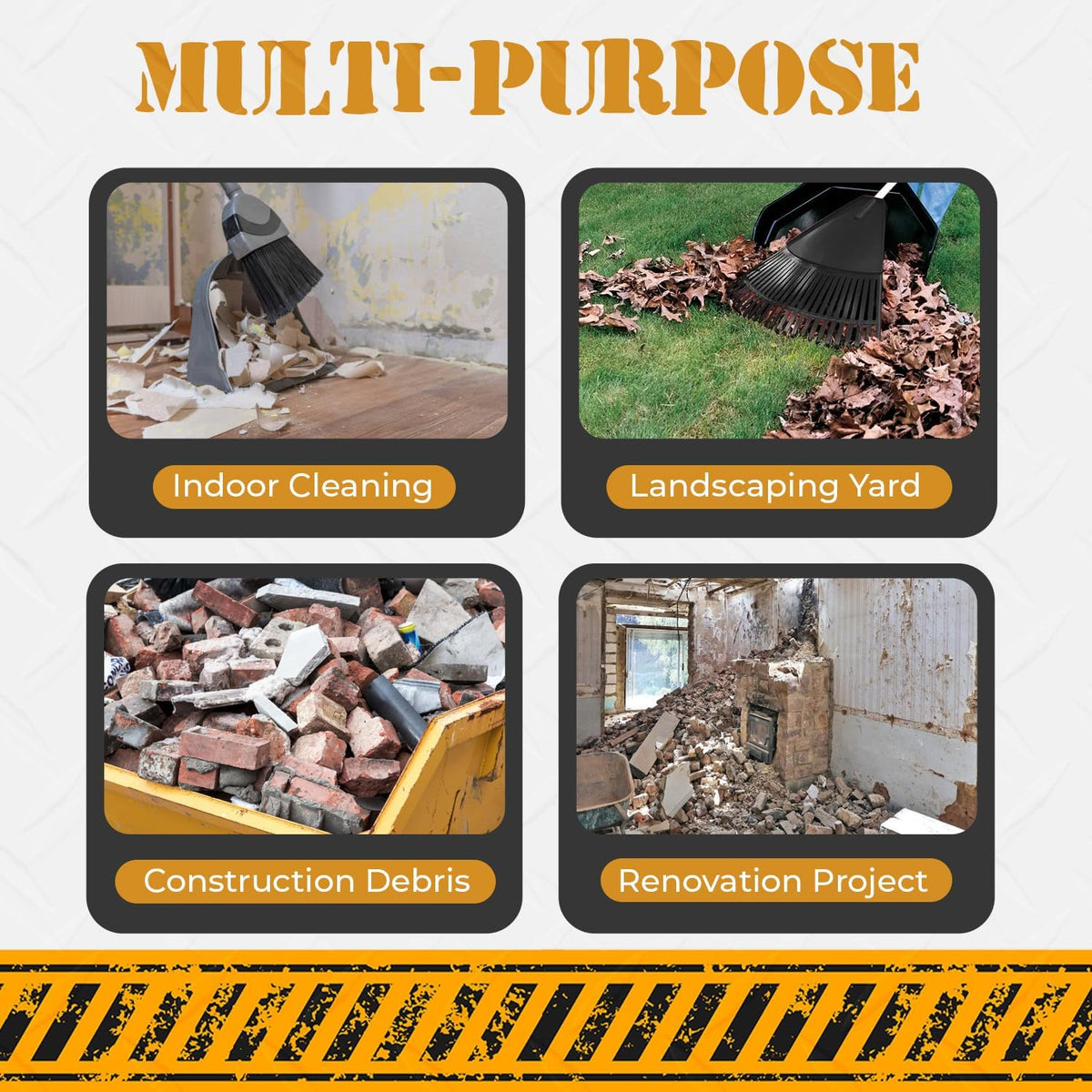 Extra Heavy Duty Black Contractor Garbage Bags 55 Gallon, 50 Trash Bags, Construction Grade, 3 mil