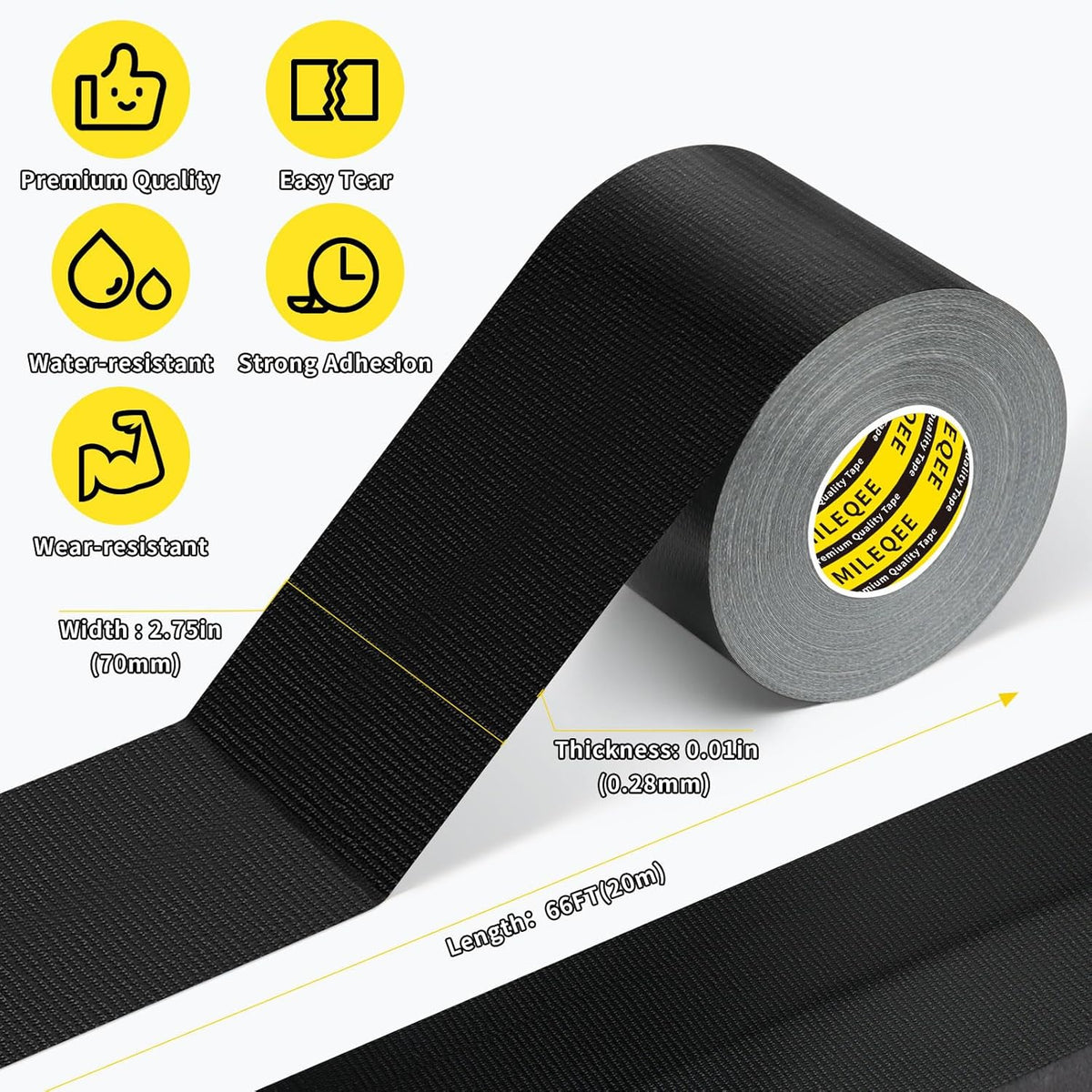 Cloth Duct Window Seal Strip Tape for Winter, 2.75in x 66FT, Weather Stripping Sealing Insulation