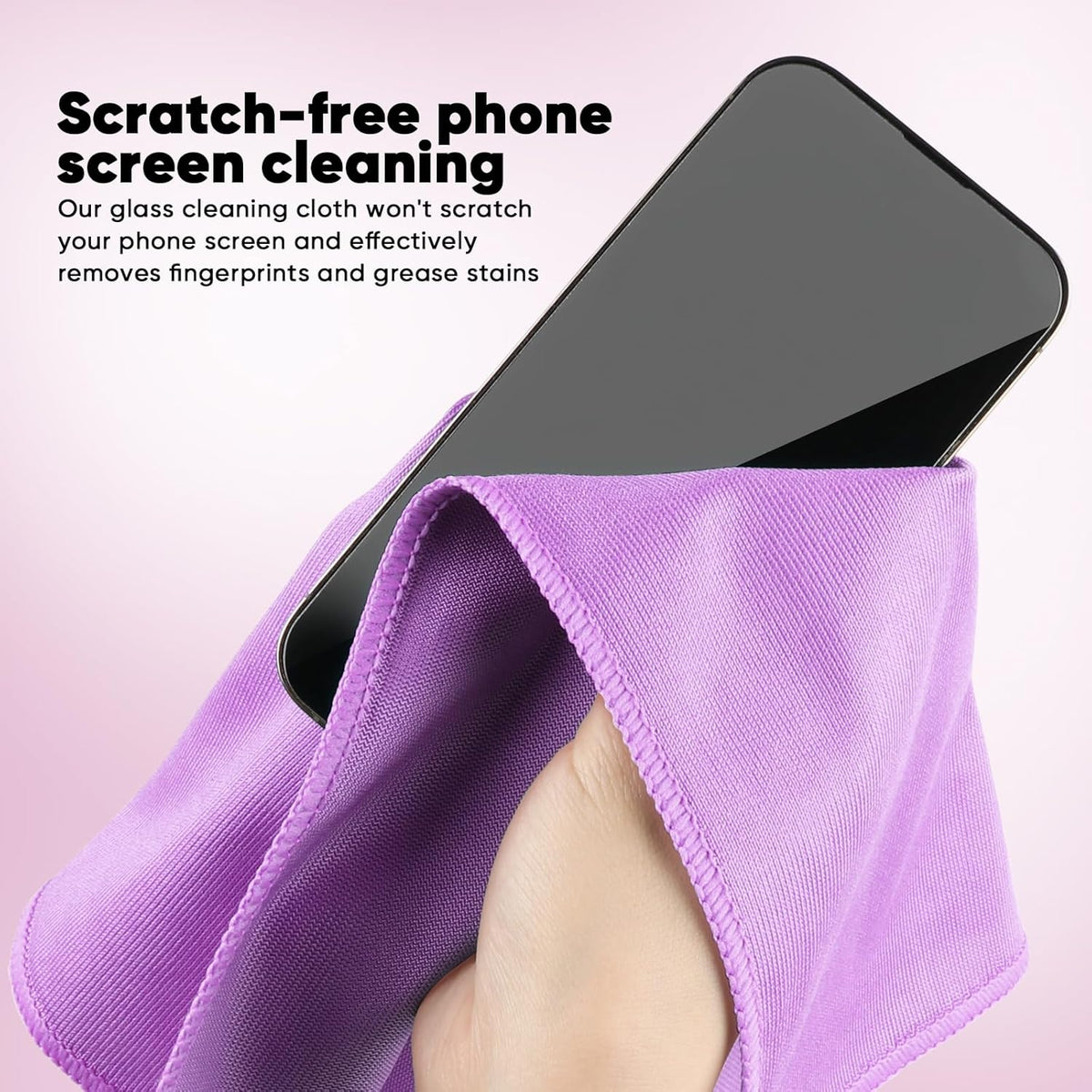 HOMEXCEL Microfiber Glass Cleaning Cloth 12 PK, Lint Free Streak Free, Reusable Cleaning Cloth for
