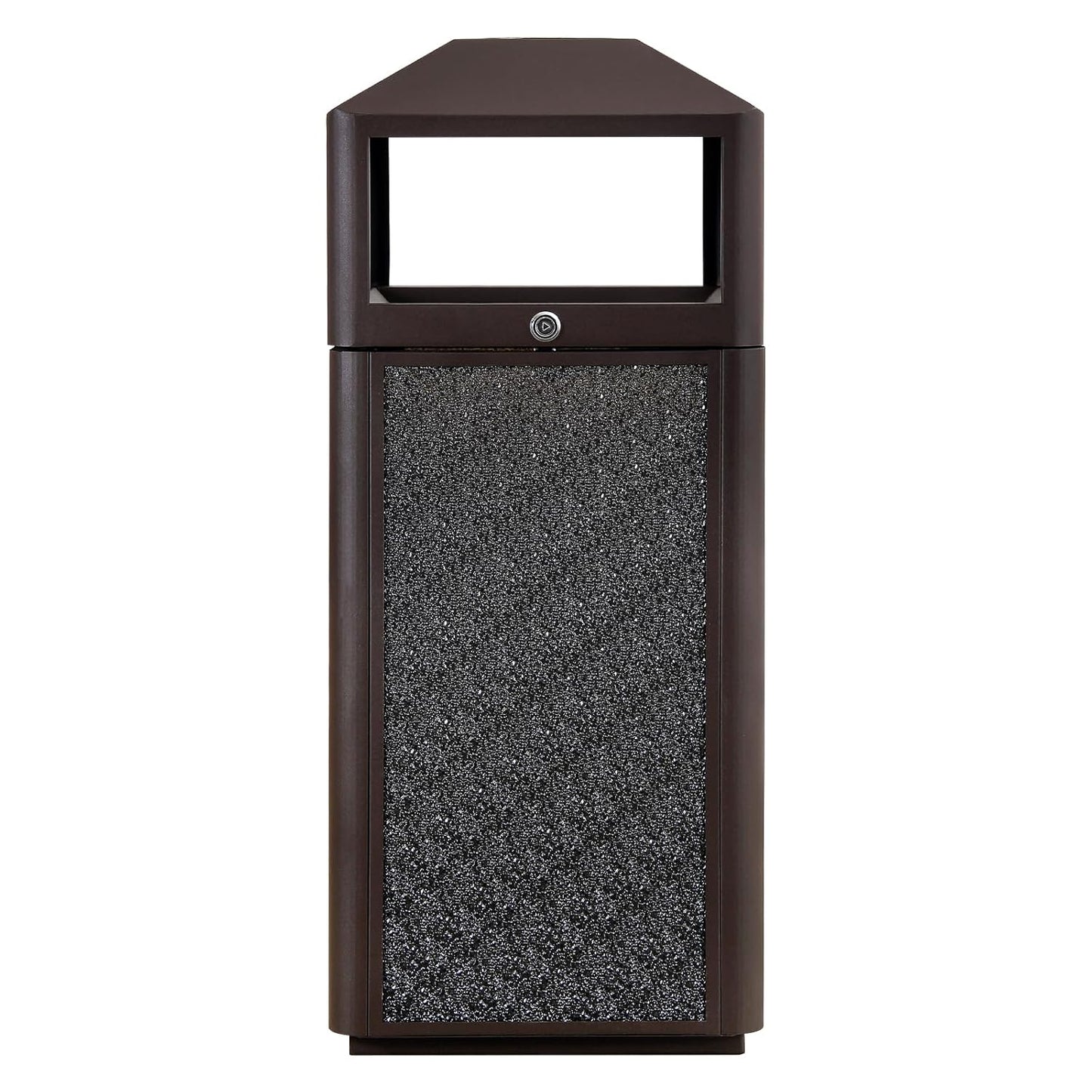 Square Waste Container with Dome Lid | Commercial Outdoor Garbage and Trash Container,Coffee 15