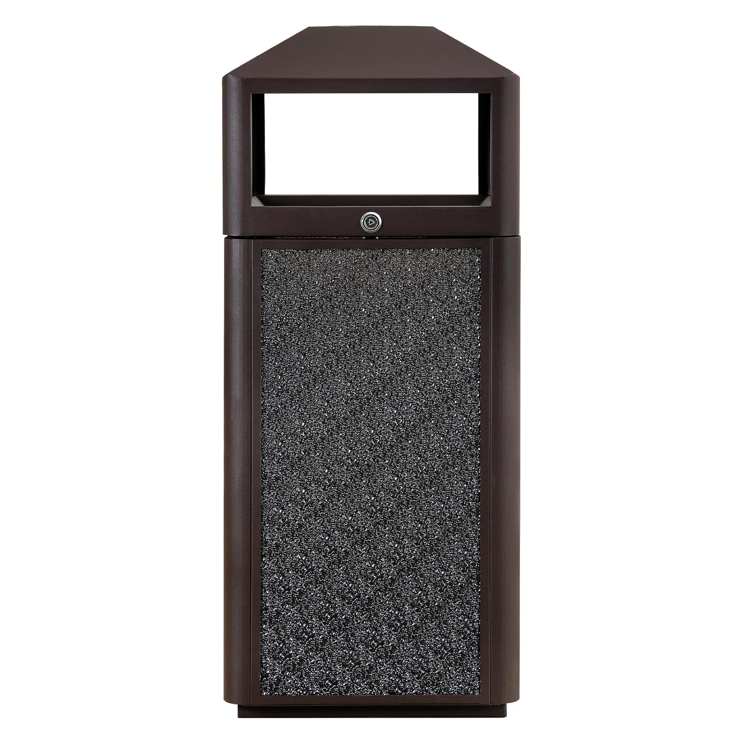 Square Waste Container with Dome Lid | Commercial Outdoor Garbage and Trash Container,Coffee 15