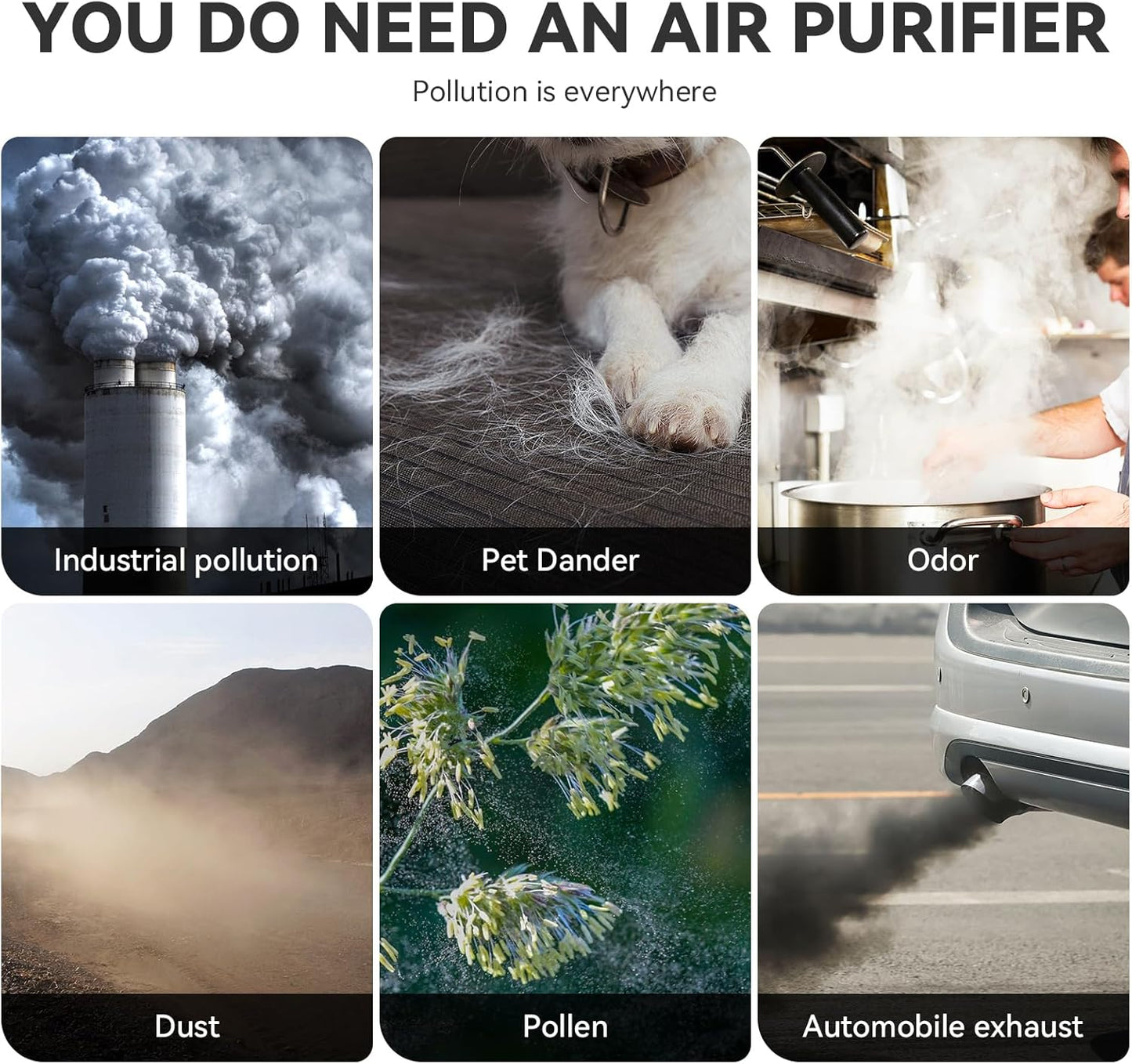 Air Purifiers for Bedroom, H13 HEPA Air Purifiers - Covers Up to 1074 ft² - 24dB Ultra-Quiet Sleep